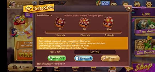 Rummy Bo Refer and Earn
